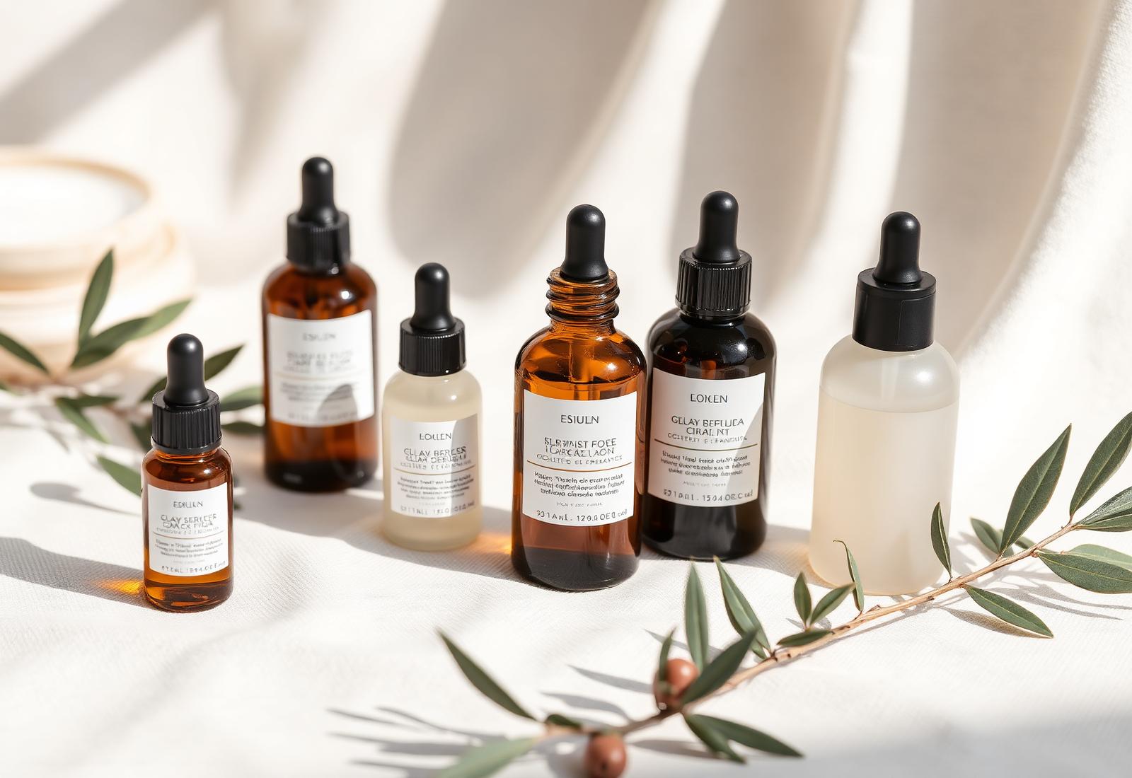 Collection de flacons cosmétiques BioLiveLab